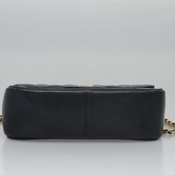 GIVENCHY Chain Shoulder Bag Leather Navy Gold Auth BD271 - Picture 6 of 16